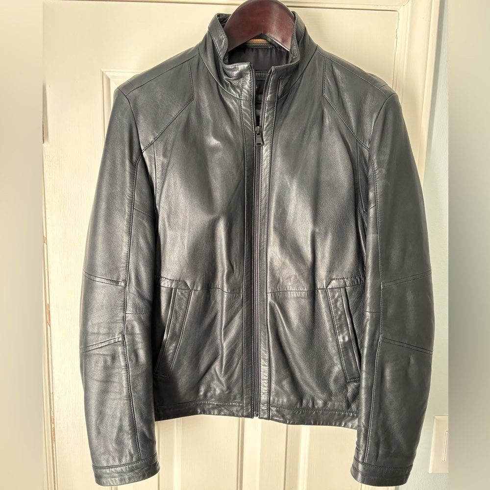 Hugo Boss Goat Leather Jacket Black 38R